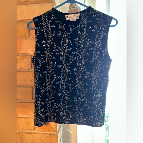 Ronnie Nicole Black Sparkly Shell/ top/ sleeveless,jersey,pullover. - Picture 12 of 12